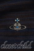 画像5: ヴィヴィアンウエストウッド MAN 中古 / オーブ刺繍ボーダーアシメカーディガン 46（メンズM相当） 紺  H-26-04-05-041-to-OD-ZH (5)