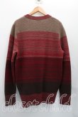 画像2: ヴィヴィアンウエストウッド MAN 中古 / オーブ刺繍ボーダーカーディガン 46（メンズM相当） 赤ｘ茶  H-26-04-05-042-to-OD-ZH (2)
