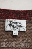 画像3: ヴィヴィアンウエストウッド MAN 中古 / オーブ刺繍ボーダーカーディガン 46（メンズM相当） 赤ｘ茶  H-26-04-05-042-to-OD-ZH (3)