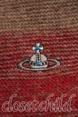 画像5: ヴィヴィアンウエストウッド MAN 中古 / オーブ刺繍ボーダーカーディガン 46（メンズM相当） 赤ｘ茶  H-26-04-05-042-to-OD-ZH (5)