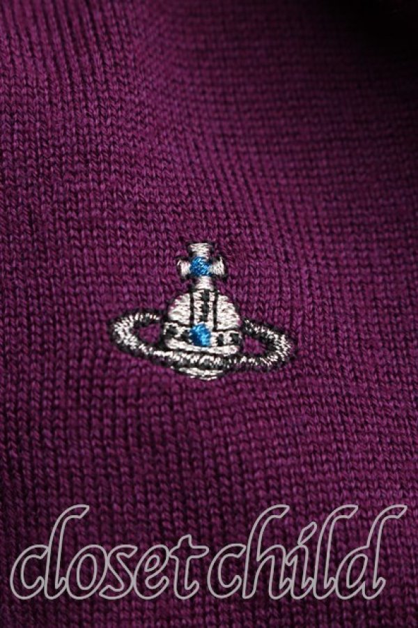 画像5: ヴィヴィアンウエストウッド MAN 中古 / オーブ刺繍カーディガン 46（メンズM相当） 紫  H-26-04-05-043-to-OD-ZH (5)