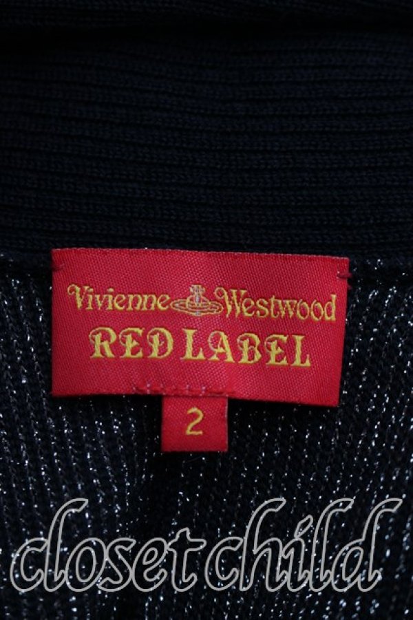 画像3: ヴィヴィアンウエストウッド 中古 / 金糸タイフロントカーディガン 2（9号相当） 黒ｘゴールド  H-26-04-05-050-to-OD-ZH (3)