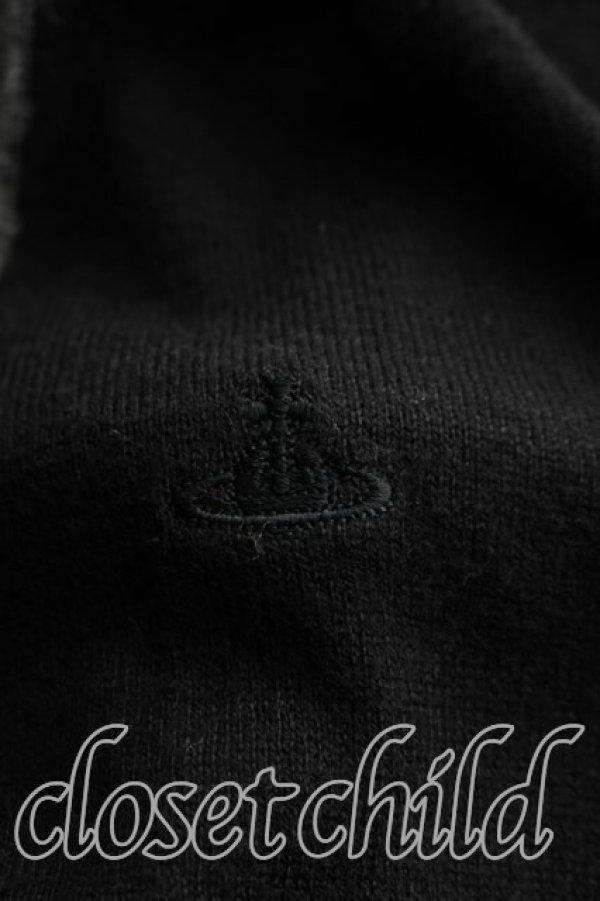 画像6: ヴィヴィアンウエストウッド 中古 / 単色オーブ刺繍フリルカラーカーディガン 2（9号相当） 黒  H-26-04-05-052-to-OD-ZH (6)