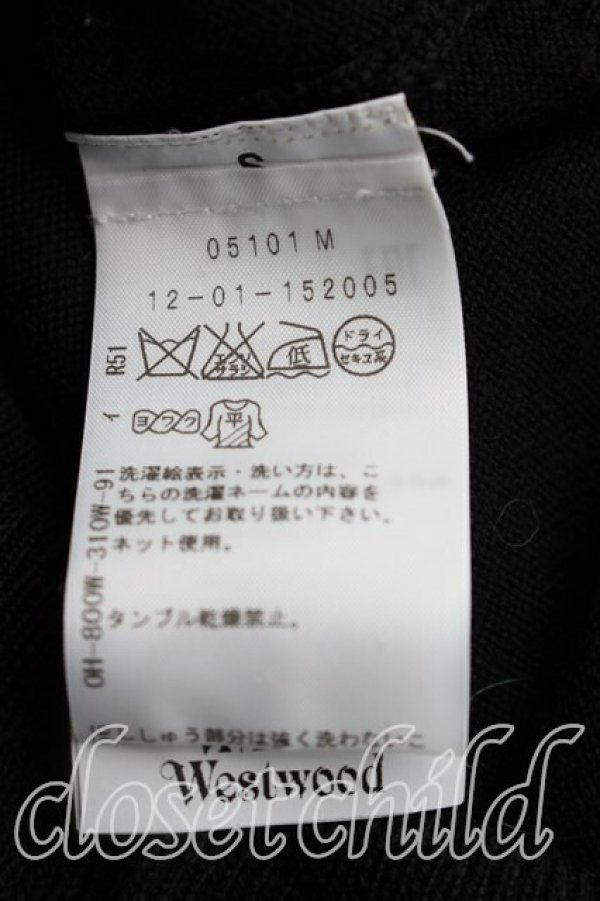 画像4: ヴィヴィアンウエストウッド 中古 / カラーオーブ刺繍タートルニット S 黒  H-26-04-05-053-to-OD-ZH (4)