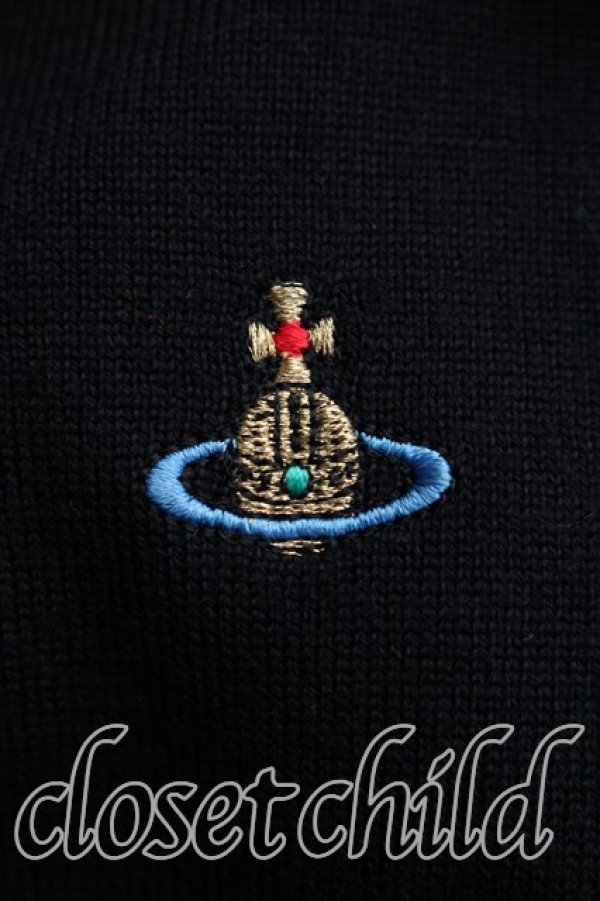画像6: ヴィヴィアンウエストウッド 中古 / カラーオーブ刺繍タートルニット S 黒  H-26-04-05-053-to-OD-ZH (6)