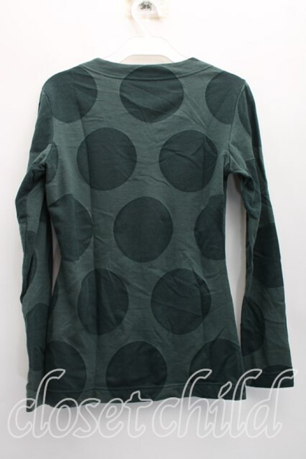 画像2: ヴィヴィアンウエストウッド 中古 / スポット柄ボートネックカットソー 2（9号相当） 緑  H-26-04-05-055-to-OD-ZH (2)