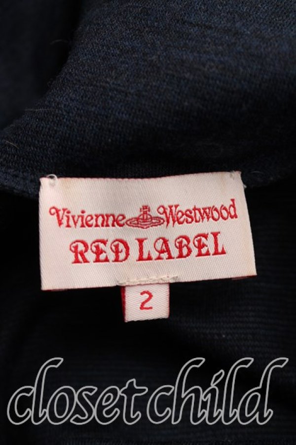 画像3: ヴィヴィアンウエストウッド 中古 / エンブロイダリーオーブハイネックカットソー 2（9号相当） 紺  H-26-04-05-056-to-OD-ZH (3)