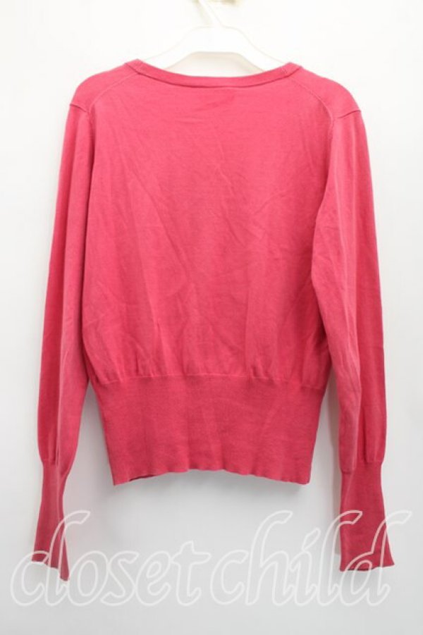 画像2: ヴィヴィアンウエストウッド 中古 / 単色オーブ刺繍カーディガン 2（9号相当） ピンク  H-26-04-05-060-to-OD-ZH (2)