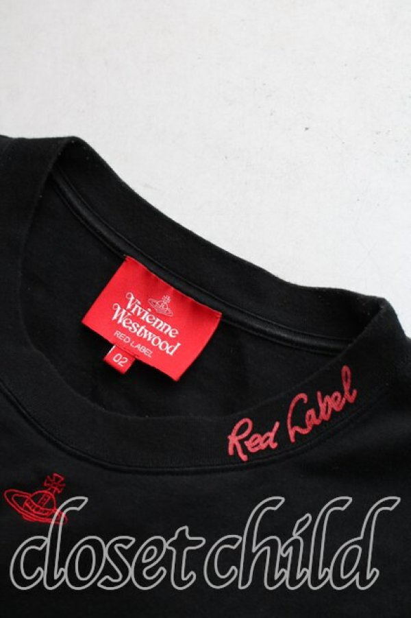 画像6: ヴィヴィアンウエストウッド 中古 / ラインオーブ刺繍カットソー 02（9号相当） 黒  H-26-04-05-065-to-OD-ZH (6)