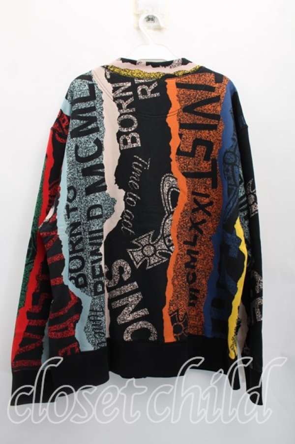 画像2: ヴィヴィアンウエストウッド MAN 中古 / Towel Printカーディガン 44（メンズS相当） 黒  H-26-04-05-066-to-OD-ZH (2)