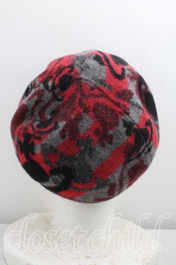画像3: ヴィヴィアンウエストウッド 中古 / ベレー帽  灰ｘ赤  H-26-04-05-076-ha-OD-ZH (3)