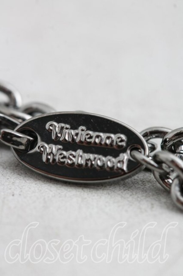 画像4: ヴィヴィアンウエストウッド 中古 / ミニバスレリーフブレスレット  ガンメタ  H-26-04-05-080-ac-OD-ZH (4)