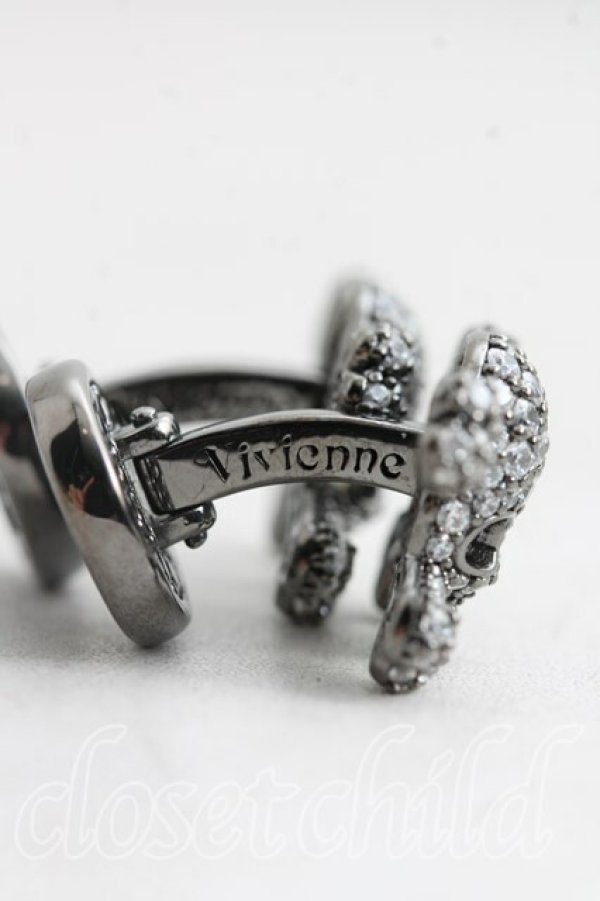 画像2: ヴィヴィアンウエストウッド 中古 / スカルカフスボタン  ガンメタ  H-26-04-05-081-ac-OD-ZH (2)