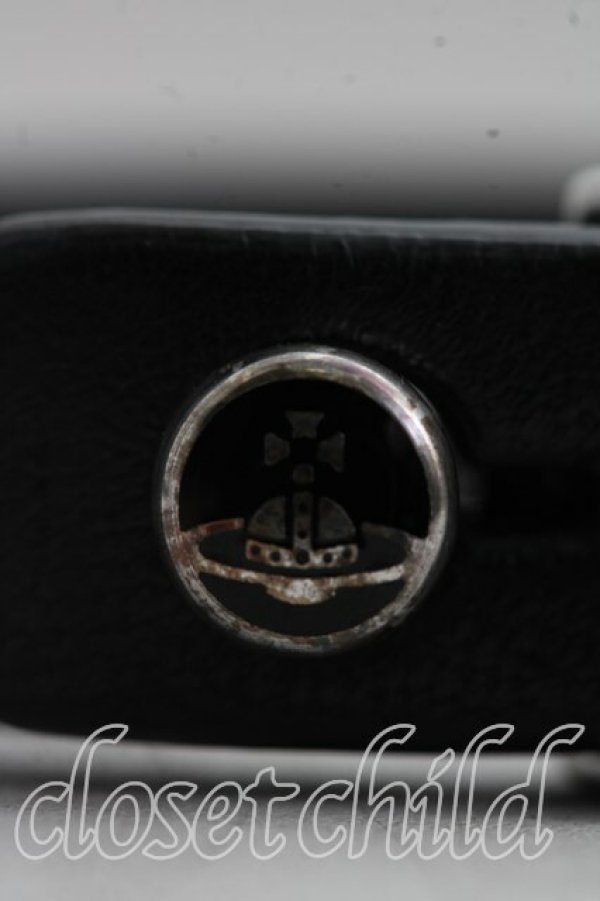 画像2: ヴィヴィアンウエストウッド 中古 / レザーブレスレット  黒  H-26-04-05-082-ac-OD-ZH (2)