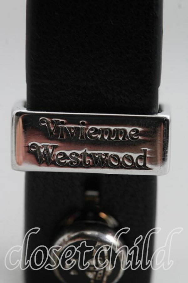 画像3: ヴィヴィアンウエストウッド 中古 / レザーブレスレット  黒  H-26-04-05-082-ac-OD-ZH (3)