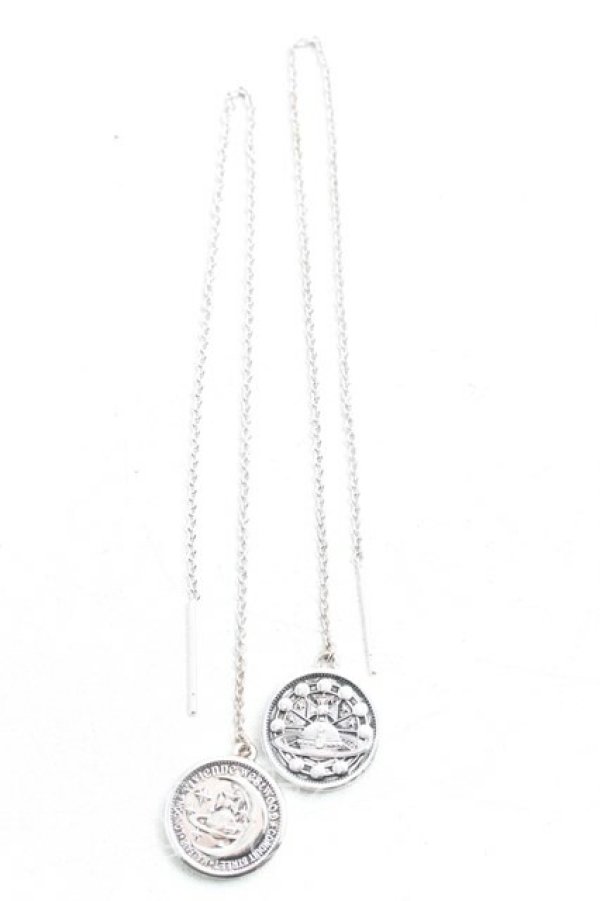 画像2: ヴィヴィアンウエストウッド 中古 / コインドロップピアス  シルバー  H-26-04-05-085-er-OD-ZH (2)