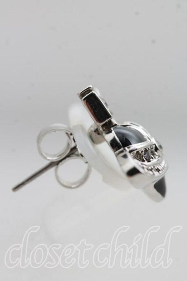 画像2: ヴィヴィアンウエストウッド 中古 / ディアマンテハートシングルピアス  黒  H-26-04-05-088-er-OD-ZH (2)