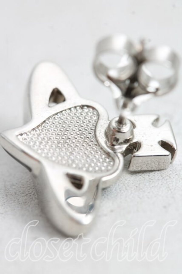 画像4: ヴィヴィアンウエストウッド 中古 / ディアマンテハートシングルピアス  黒  H-26-04-05-088-er-OD-ZH (4)