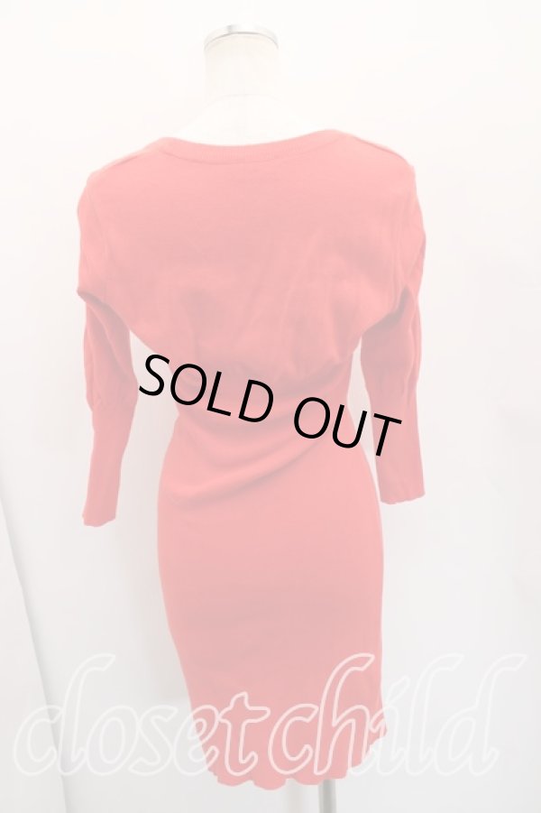 画像2: ヴィヴィアンウエストウッド 中古 / カラーオーブ刺繍ニットワンピ M 赤  H-26-04-05-010-op-OD-ZH (2)