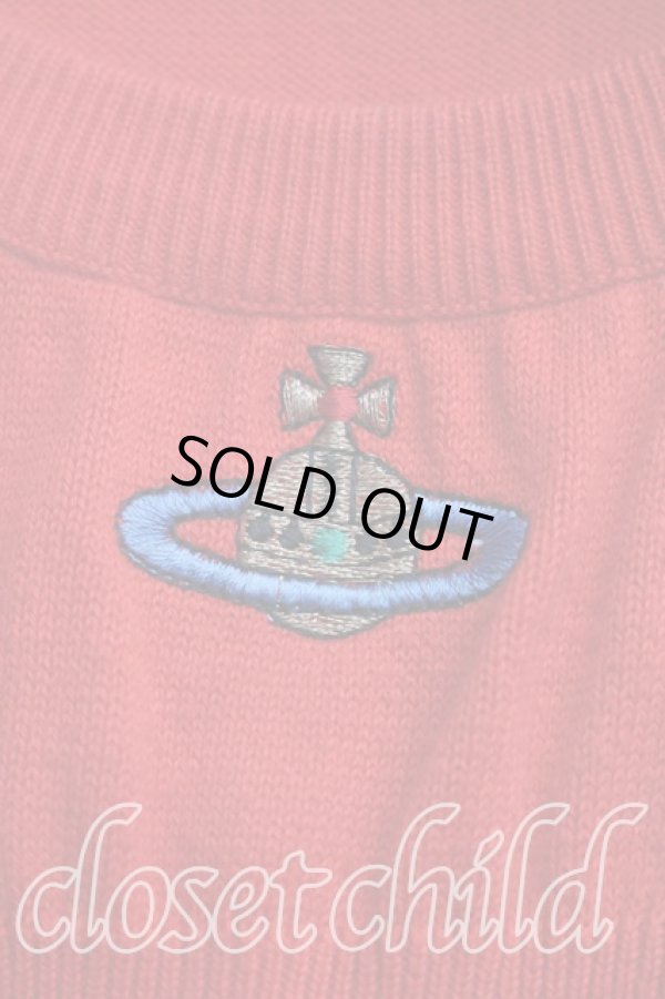 画像6: ヴィヴィアンウエストウッド 中古 / カラーオーブ刺繍ニットワンピ M 赤  H-26-04-05-010-op-OD-ZH (6)