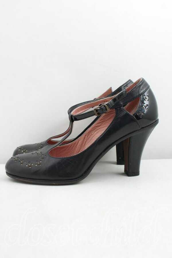 画像3: ヴィヴィアンウエストウッド 中古 / Tストラップサンダル 35ハーフ（22.5cm相当） 黒  H-26-04-05-128-sh-OD-ZH (3)