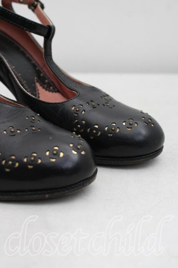 画像6: ヴィヴィアンウエストウッド 中古 / Tストラップサンダル 35ハーフ（22.5cm相当） 黒  H-26-04-05-128-sh-OD-ZH (6)