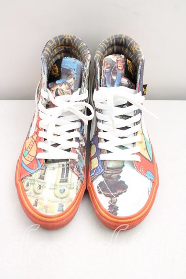 画像2: ANGLOMANIA 中古 / コラボレーションスニーカーピカデリーサーカスプリント EU37（23.5cm相当） 赤  H-26-04-05-130-sh-OD-ZH (2)