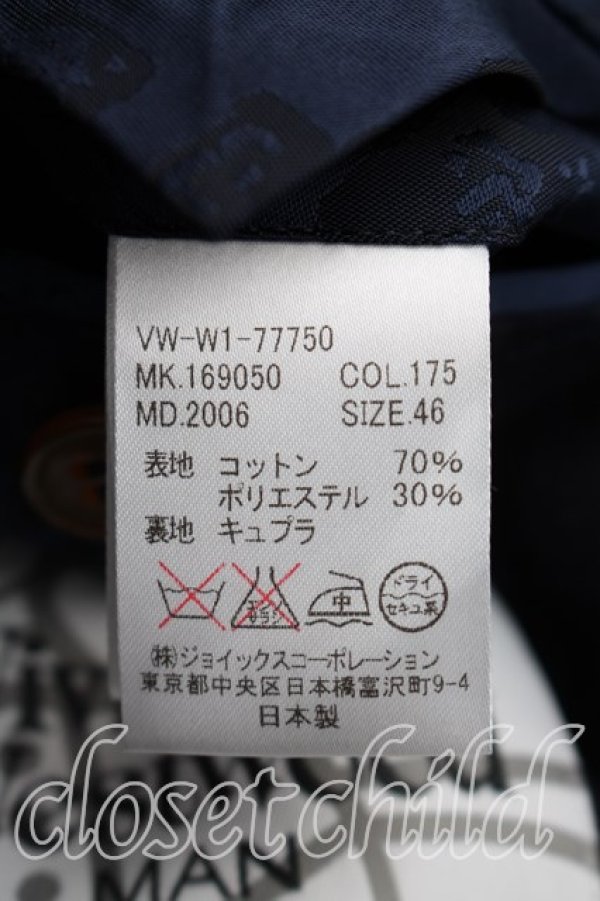 画像4: ヴィヴィアンウエストウッド MAN 中古 / 格子チェックジャケット 46（メンズM相当） 紺  H-26-04-05-002-jc-OD-ZH (4)