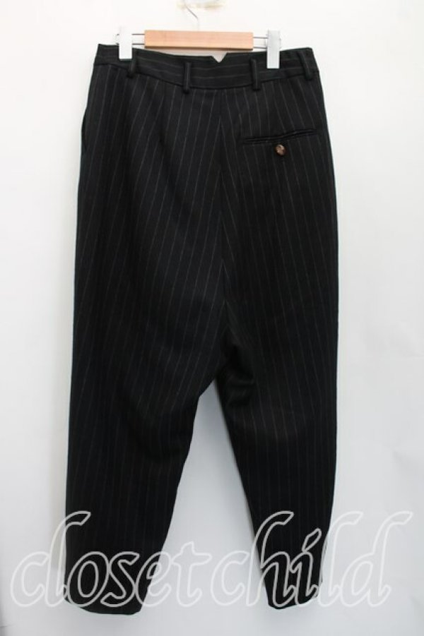 画像2: ヴィヴィアンウエストウッド 中古 / ピンストライプサルエルパンツ 2（9号相当） 黒  H-26-04-05-017-pa-OD-ZH (2)