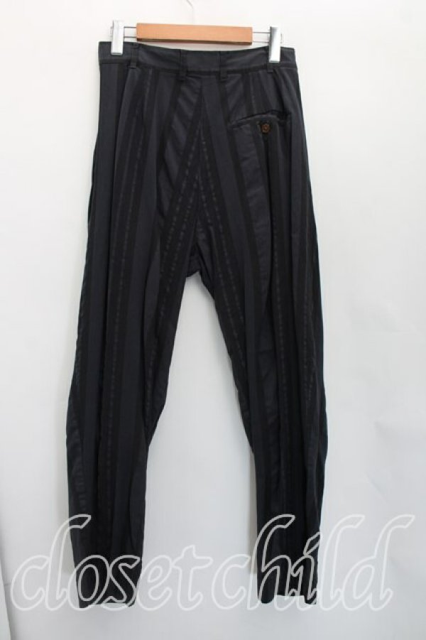 画像2: ヴィヴィアンウエストウッド 中古 / ストライプパンツ 1（7号相当） 灰  H-26-04-05-018-pa-OD-ZH (2)