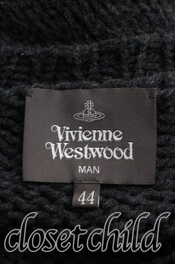 画像3: ヴィヴィアンウエストウッド MAN 中古 / ROUGHLY STITCHED ORB KNIT 44（メンズS相当） 灰  H-26-04-12-021-to-OD-ZH (3)