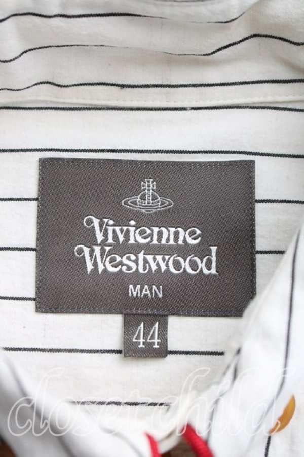 画像3: ヴィヴィアンウエストウッド MAN 中古 / デビルシャツストライプ 44（メンズS相当） 生成  H-26-04-12-022-to-OD-ZH (3)