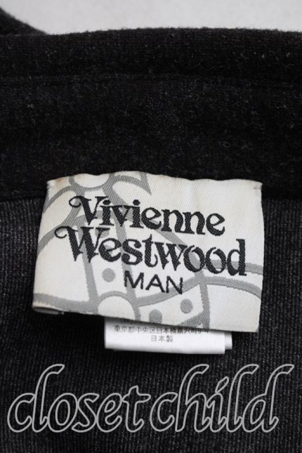 画像3: ヴィヴィアンウエストウッド MAN 中古 / アシンメトリックシャツ FREE 黒  H-26-04-12-003-bl-OD-ZH (3)