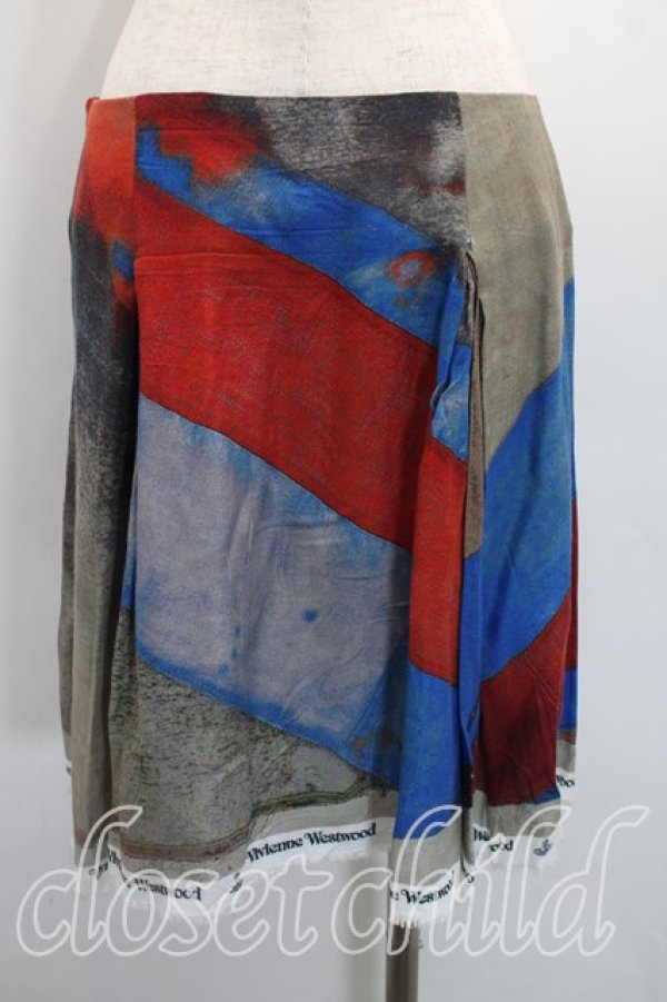 画像2: ヴィヴィアンウエストウッド 中古 / ユニオンジャックフレアスカート 42（11号相当） 赤  H-26-04-12-004-sk-OD-ZH (2)
