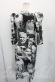 画像2: ヴィヴィアンウエストウッド 中古 / パペット柄ワンピース 40（9号相当） 白ｘ黒  H-26-04-12-001-op-OD-ZH (2)