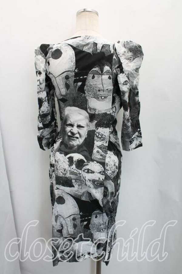 画像2: ヴィヴィアンウエストウッド 中古 / パペット柄ワンピース 40（9号相当） 白ｘ黒  H-26-04-12-001-op-OD-ZH (2)