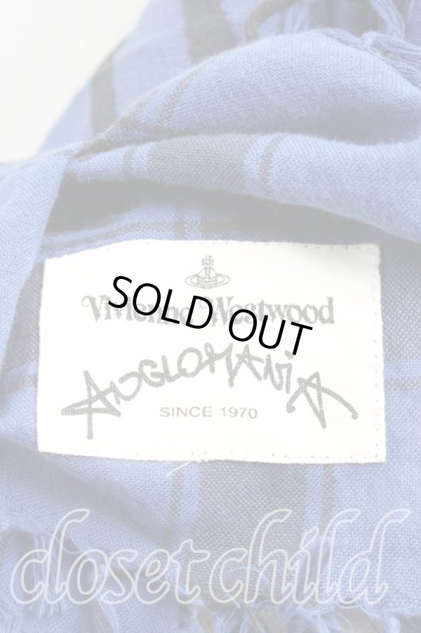 画像2: ANGLOMANIA 中古 / アフガンストール  青  H-26-04-12-039-gd-OD-ZH (2)