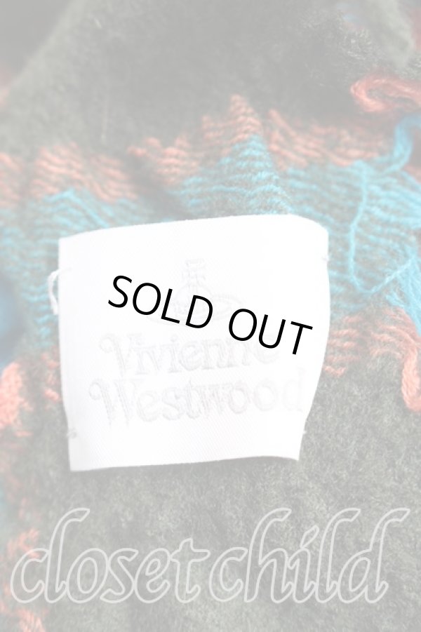 画像2: ヴィヴィアンウエストウッド 中古 / オーブ刺繍フリンジストール  カーキ  H-26-04-12-040-gd-OD-ZH (2)