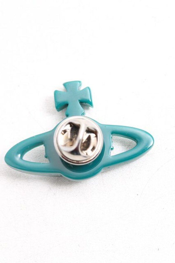 画像2: ヴィヴィアンウエストウッド 中古 / レジンオーブクラッチピン  青  H-26-04-12-071-gd-OD-ZH (2)