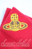 画像2: ヴィヴィアンウエストウッド 中古 / オーブ刺繍手袋  赤  H-26-04-12-082-gd-OD-ZH (2)