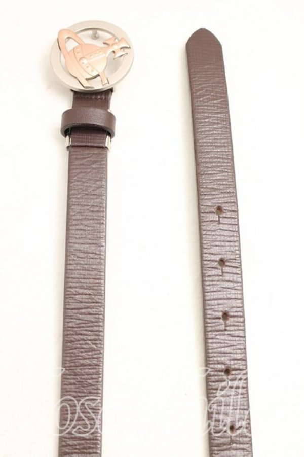 画像2: ヴィヴィアンウエストウッド 中古 / リングバックルベルト  茶  H-26-04-12-085-gd-OD-ZH (2)