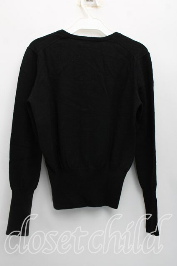 画像2: ヴィヴィアンウエストウッド 中古 / 単色オーブ刺繍カーディガン 2（9号相当） 黒  H-26-04-12-094-to-OD-ZH (2)