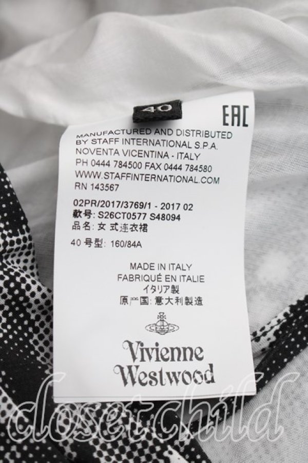 画像4: ヴィヴィアンウエストウッド 中古 / パペット柄ワンピース 40（9号相当） 白ｘ黒  H-26-04-12-001-op-OD-ZH (4)