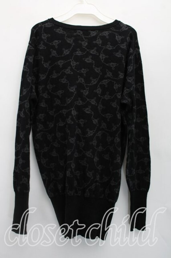 画像2: ヴィヴィアンウエストウッド 中古 / チェーンオーブカーディガン 2（9号相当） 黒  H-26-04-12-014-to-OD-ZH (2)