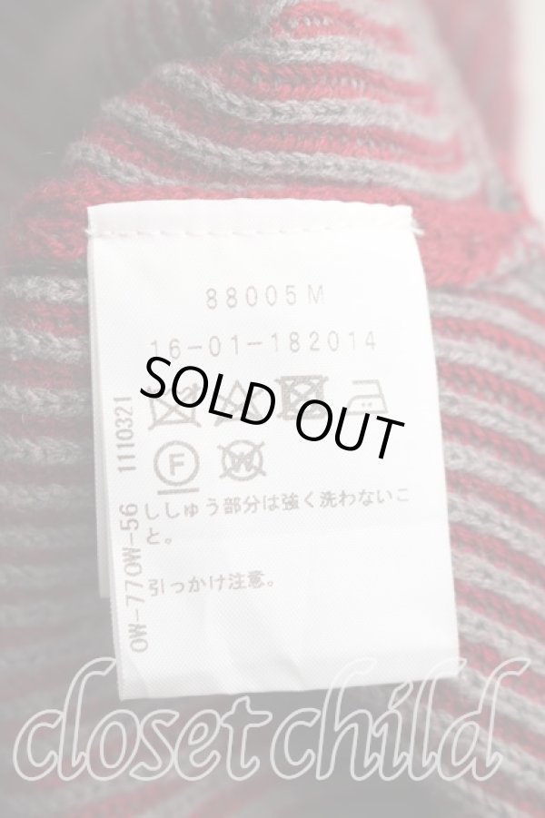 画像4: ヴィヴィアンウエストウッド 中古 / 単色オーブ刺繍ストライプニット 2（9号相当） 赤  H-26-04-12-015-to-OD-ZH (4)