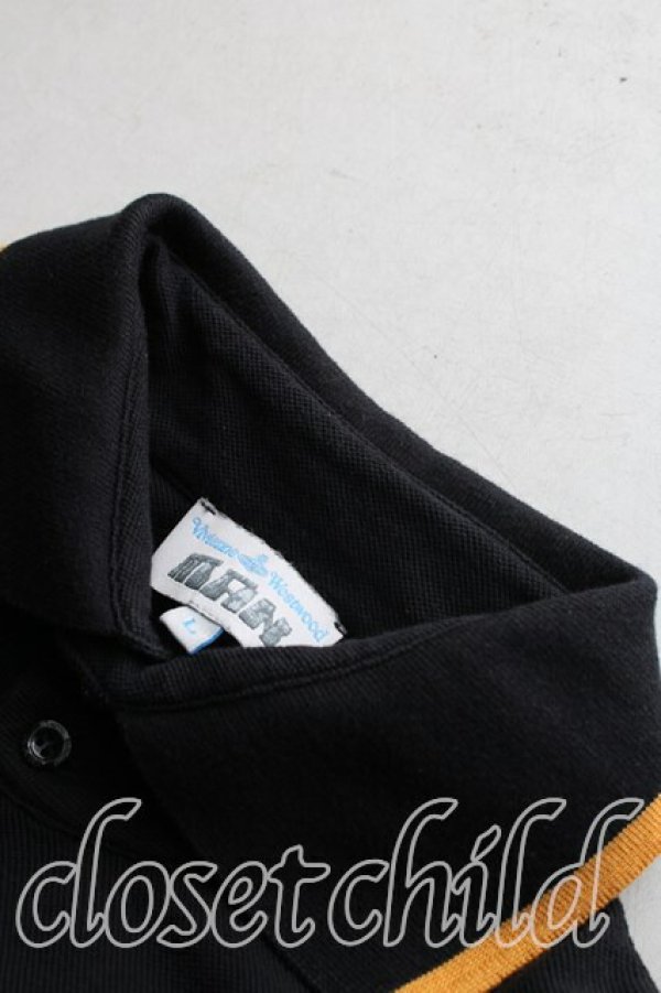 画像7: ヴィヴィアンウエストウッド MAN 中古 / カラーオーブ刺繍ポロシャツ L 黒  H-26-04-19-023-to-OD-ZH (7)