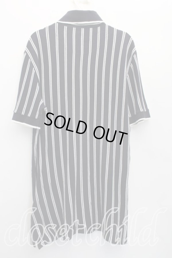 画像2: ヴィヴィアンウエストウッド MAN 中古 / オーブ刺繍ストライプポロシャツ L 紺  H-26-04-19-024-to-OD-ZH (2)