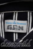 画像3: ヴィヴィアンウエストウッド MAN 中古 / オーブ刺繍ストライプポロシャツ L 紺  H-26-04-19-024-to-OD-ZH (3)