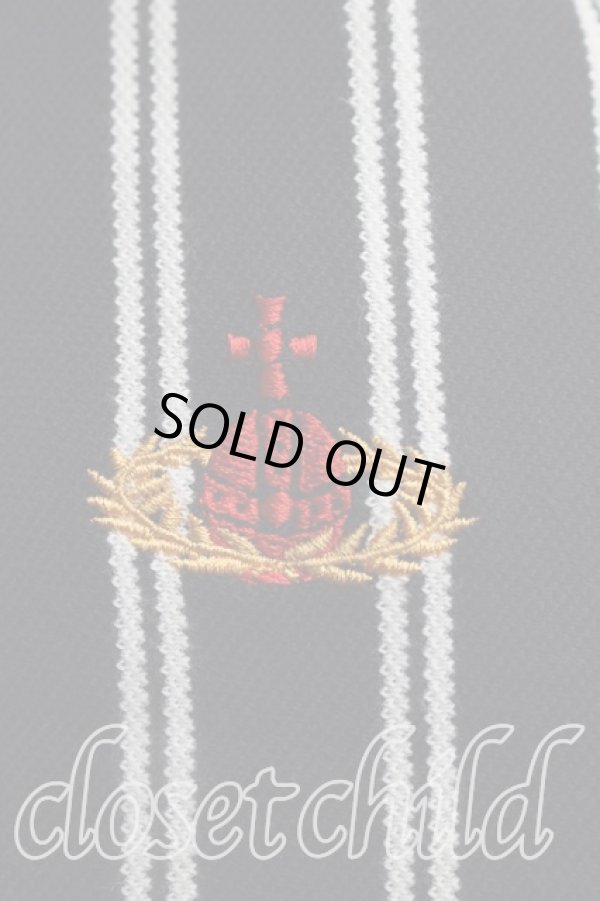 画像6: ヴィヴィアンウエストウッド MAN 中古 / オーブ刺繍ストライプポロシャツ L 紺  H-26-04-19-024-to-OD-ZH (6)