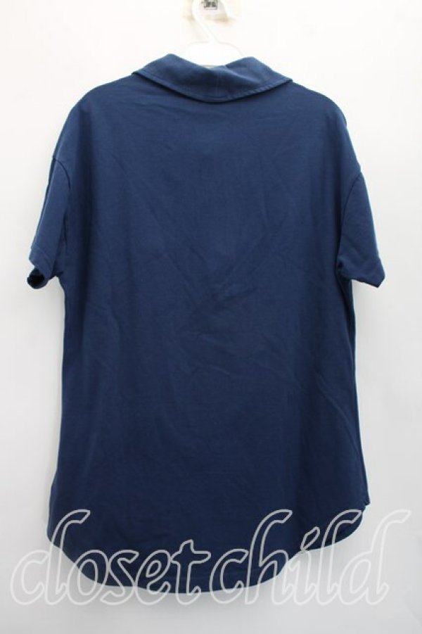 画像2: ヴィヴィアンウエストウッド MAN 中古 / オーシャン刺繍ポロシャツ 50（メンズXL相当） 青  H-26-04-19-026-to-OD-ZH (2)